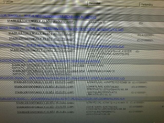 bontott OPEL INSIGNIA Első Vízszintes Stabilizátor Rúd