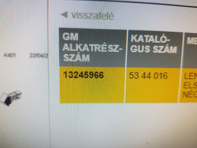 bontott OPEL INSIGNIA Bal Gólyaláb Csonkállvánnyal