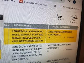 bontott OPEL INSIGNIA Bal Gólyaláb Csonkállvánnyal