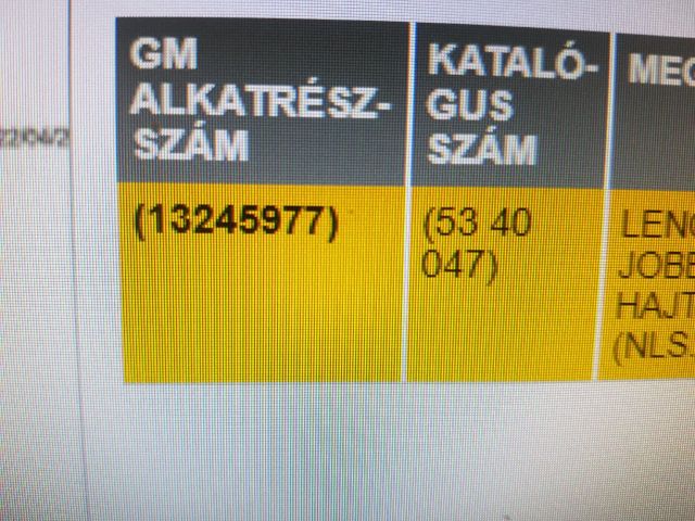 bontott OPEL INSIGNIA Jobb Gólyaláb Csonkállvánnyal