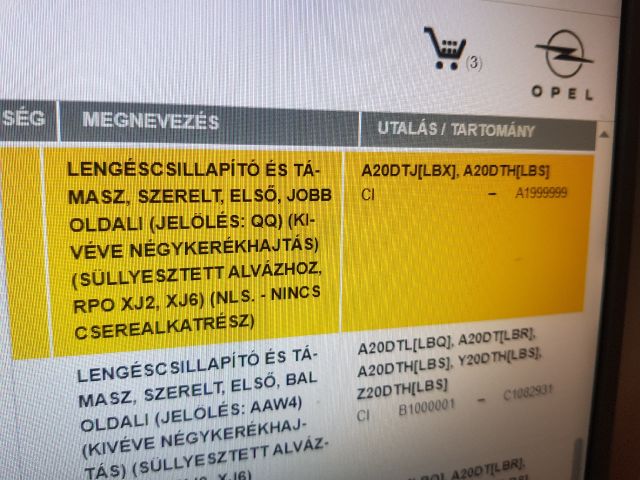 bontott OPEL INSIGNIA Jobb Gólyaláb Csonkállvánnyal