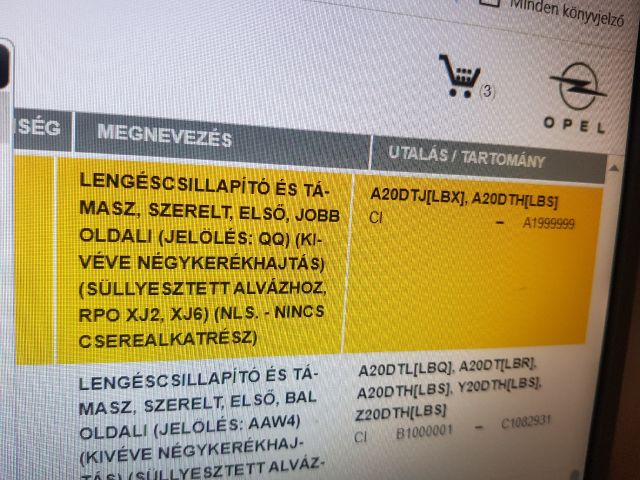 bontott OPEL INSIGNIA Jobb Gólyaláb Csonkállvánnyal