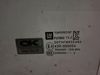 bontott OPEL KARL Bal hátsó Ablak