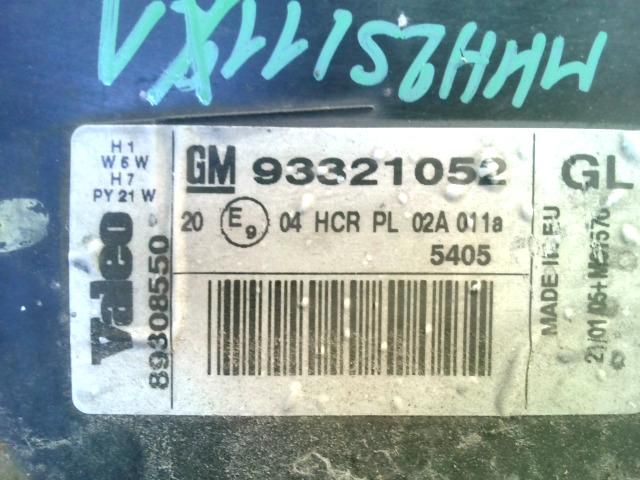 bontott OPEL MERIVA A Bal Fényszóró