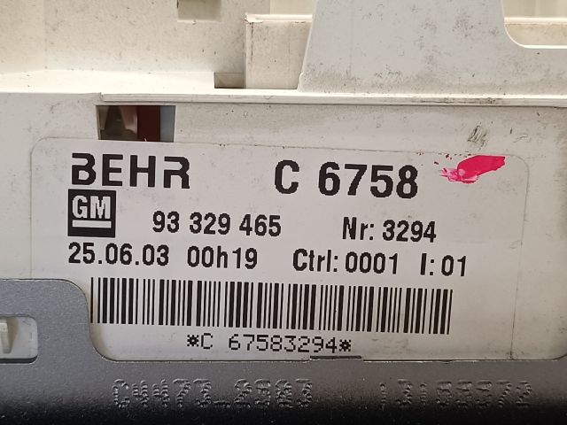 bontott OPEL MERIVA A Fűtéskapcsoló (manuális klímás)