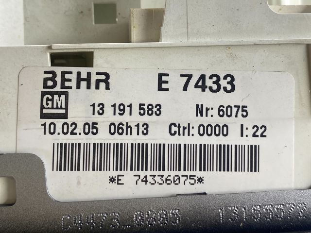 bontott OPEL MERIVA A Fűtéskapcsoló