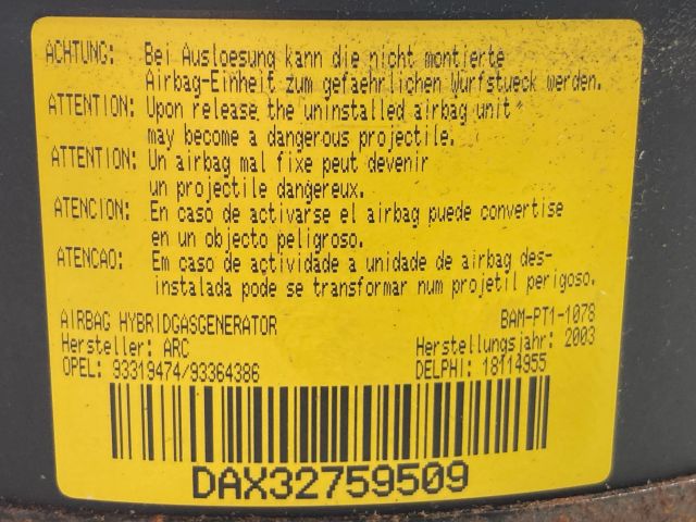 bontott OPEL MERIVA A Kormánylégzsák