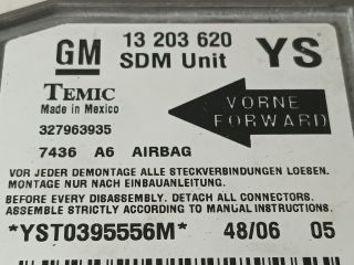 bontott OPEL MERIVA A Légzsák Elektronika