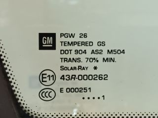 bontott OPEL MERIVA B Bal A Oszlop Oldalablak Üveg