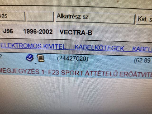 bontott OPEL VECTRA B Motor Kábelköteg