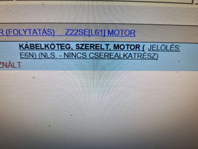 bontott OPEL VECTRA B Motor Kábelköteg