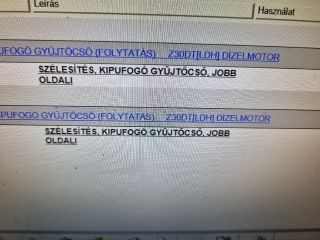 bontott OPEL VECTRA C Jobb Kipufogó Cső