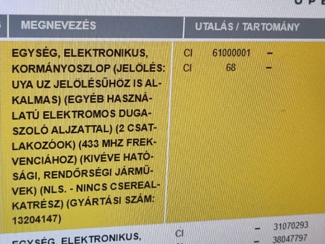 bontott OPEL VECTRA C Kormányoszlop Vezérlő