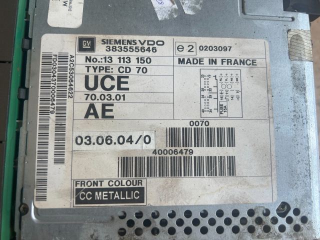 bontott OPEL VECTRA C Rádió / CD