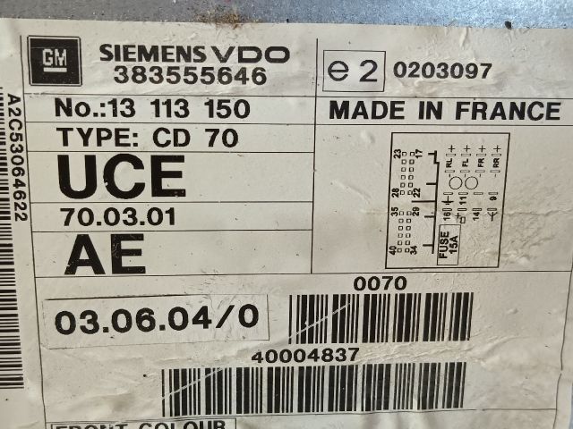 bontott OPEL VECTRA C Rádió / CD