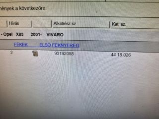 bontott OPEL VIVARO Bal első Féknyereg Munkahengerrel