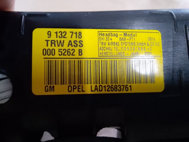 bontott OPEL ZAFIRA A Bal első Függöny Légzsák