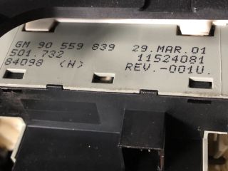 bontott OPEL ZAFIRA A Fűtéskapcsoló (manuális klímás)