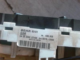 bontott OPEL ZAFIRA A Fűtéskapcsoló