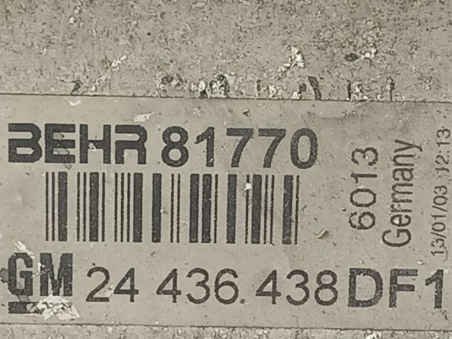 bontott OPEL ZAFIRA A Intercooler