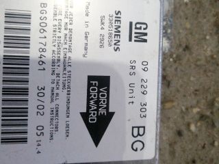 bontott OPEL ZAFIRA A Légzsák Elektronika