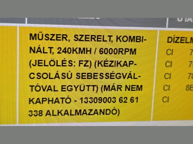 bontott OPEL ZAFIRA B Kilométeróra