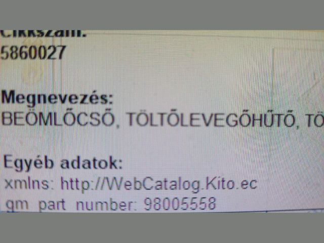 bontott OPEL ZAFIRA B Légbeömlő Cső