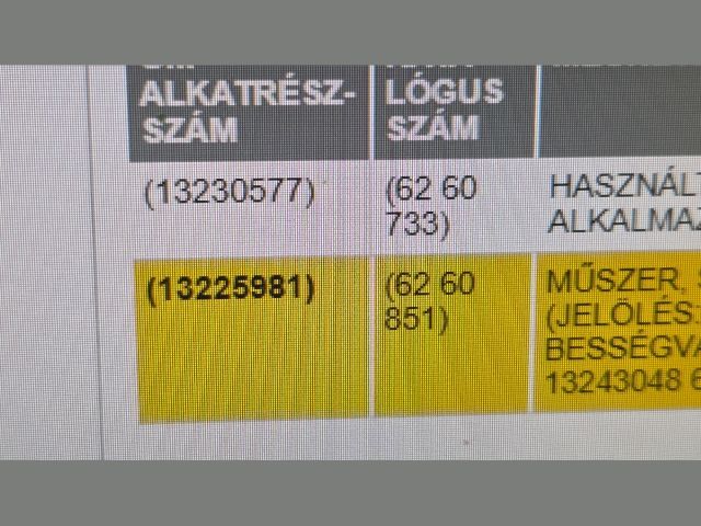 bontott OPEL ZAFIRA B Kilométeróra