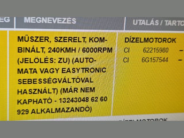 bontott OPEL ZAFIRA B Kilométeróra