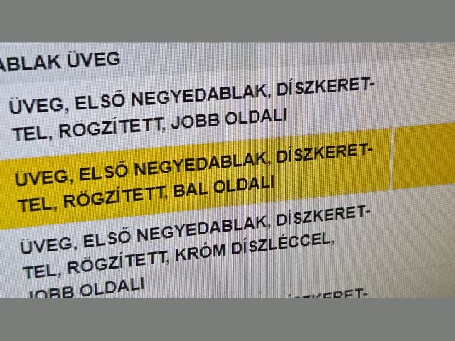 bontott OPEL ZAFIRA B Bal A Oszlop Oldalablak Üveg