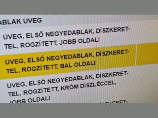 bontott OPEL ZAFIRA B Bal A Oszlop Oldalablak Üveg