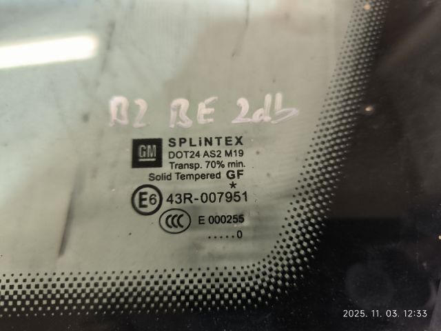 bontott OPEL ZAFIRA B Bal A Oszlop Oldalablak Üveg