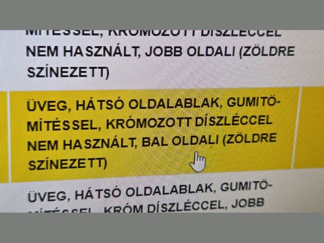 bontott OPEL ZAFIRA B Bal C Oszlop Oldalablak Üveg