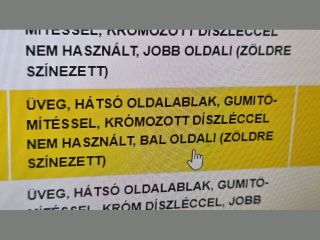 bontott OPEL ZAFIRA B Bal C Oszlop Oldalablak Üveg
