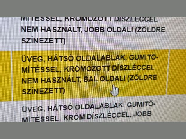 bontott OPEL ZAFIRA B Bal C Oszlop Oldalablak Üveg