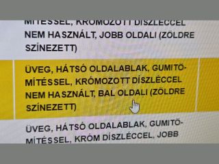 bontott OPEL ZAFIRA B Bal C Oszlop Oldalablak Üveg