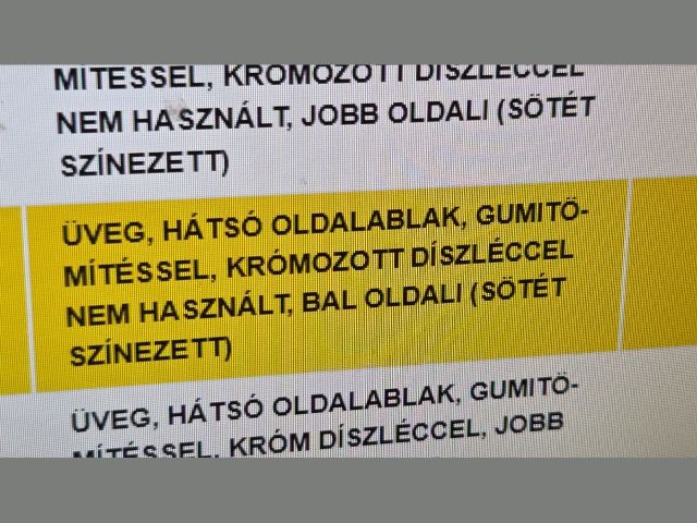 bontott OPEL ZAFIRA B Bal C Oszlop Oldalablak Üveg