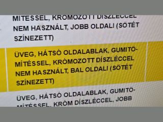 bontott OPEL ZAFIRA B Bal C Oszlop Oldalablak Üveg