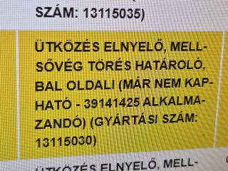 bontott OPEL ZAFIRA B Bal Lökhárító Tartó Nyúlványvég