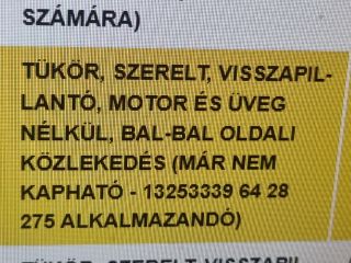 bontott OPEL ZAFIRA B Bal Visszapillantó Tükör (Elektromos)