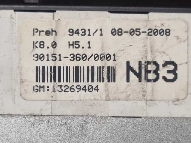 bontott OPEL ZAFIRA B Fűtéskapcsoló (manuális klímás)