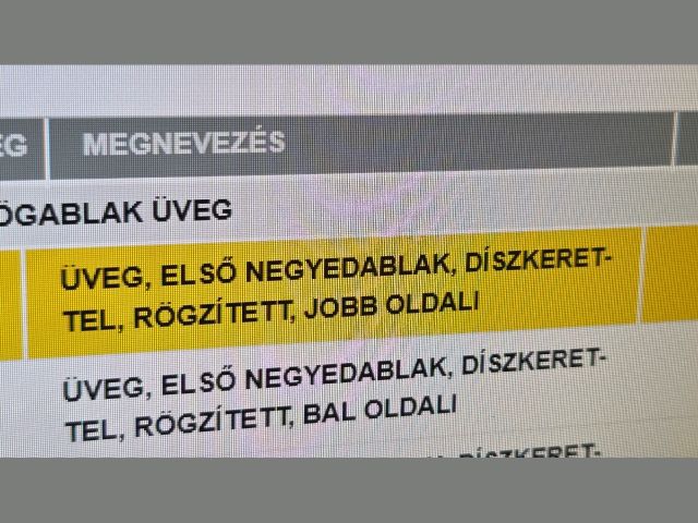 bontott OPEL ZAFIRA B Jobb A Oszlop Oldalablak Üveg