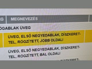 bontott OPEL ZAFIRA B Jobb A Oszlop Oldalablak Üveg