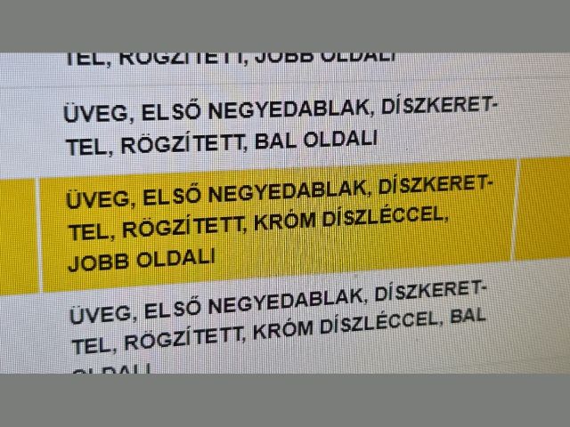 bontott OPEL ZAFIRA B Jobb A Oszlop Oldalablak Üveg