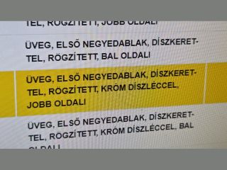 bontott OPEL ZAFIRA B Jobb A Oszlop Oldalablak Üveg