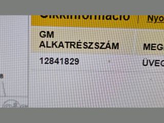 bontott OPEL ZAFIRA C Bal A Oszlop Oldalablak Üveg