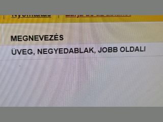 bontott OPEL ZAFIRA C Jobb A Oszlop Oldalablak Üveg