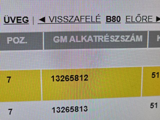 bontott OPEL ZAFIRA C Jobb első Ablak