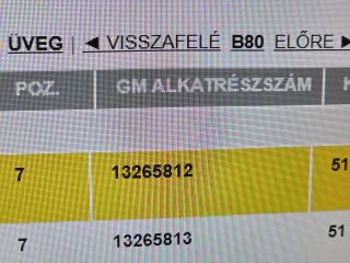 bontott OPEL ZAFIRA C Jobb első Ablak