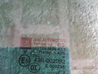 bontott OPEL ZAFIRA C Jobb hátsó Fixüveg (Ajtóban)